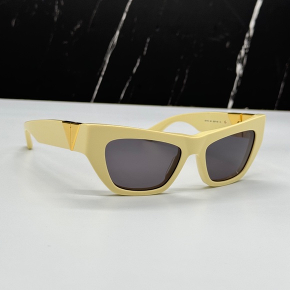 NEW BV1177S 004 BOTTEGA VENETA YELLOW GREY CAT EYE WOMEN SUNGLASSES main image 4